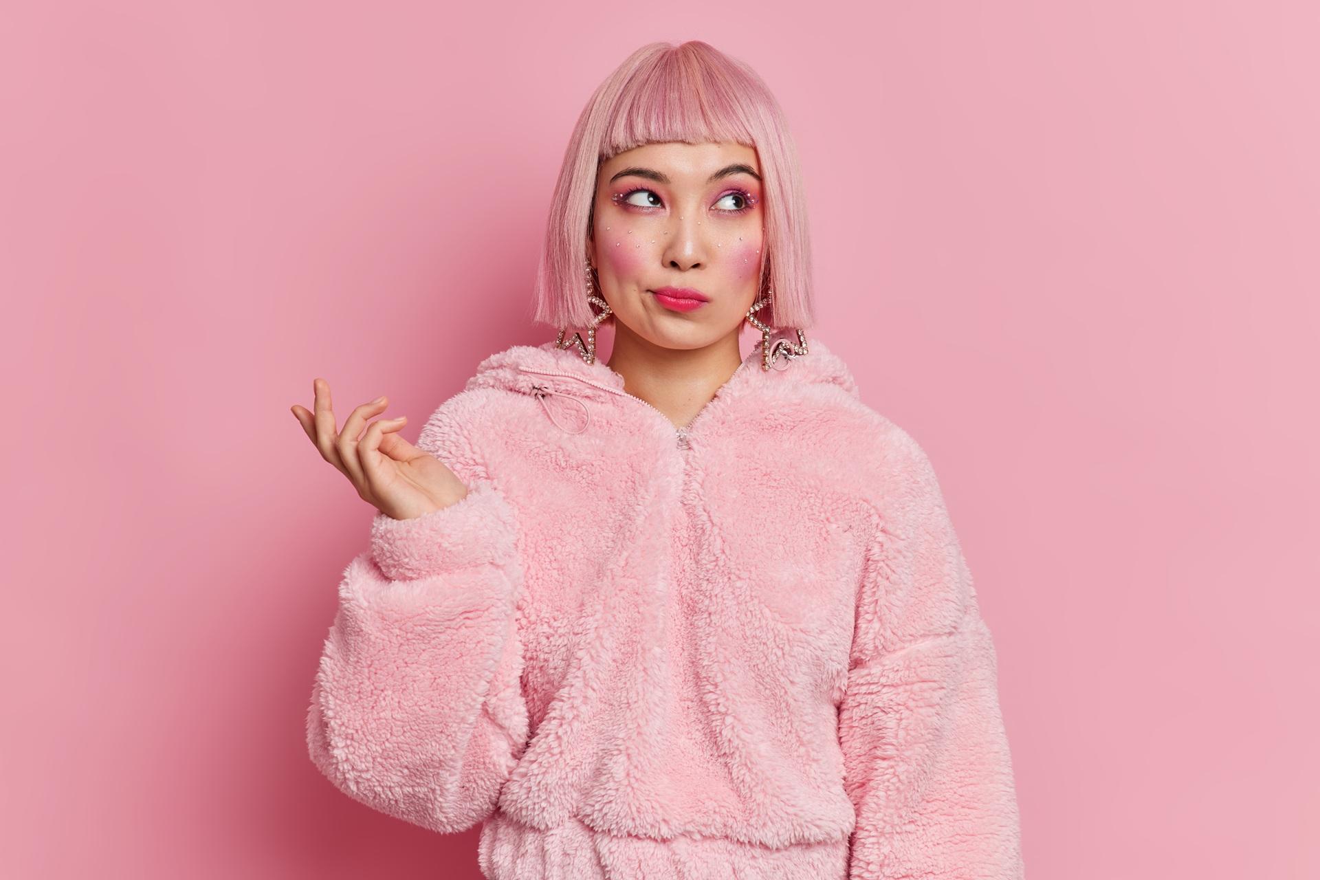 Verspielter Look in Rosa mit Plüschpulli | Pullover kaufen

